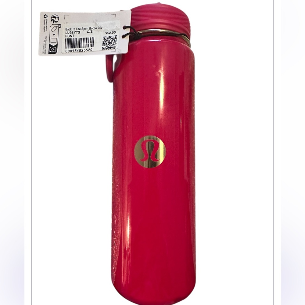 Lululemon 🍋Back To Life Passionate Pink & GOLD💛 Sports Bottle 24oz NWT - Picture 5 of 9